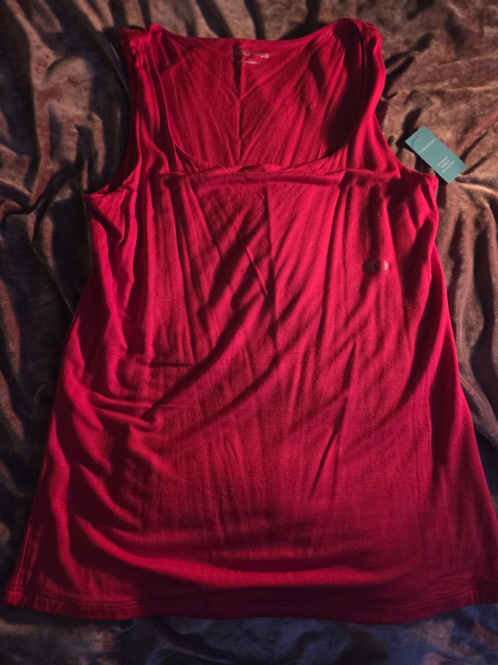 New! Maurices Vivid Red Scoop Neck Tank